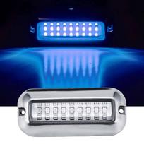 27LED 12V Transom Underwater Pontoon Ship Boat Accessories Stainless Steel Waterproof Marine Light IP68 1PCS Blue