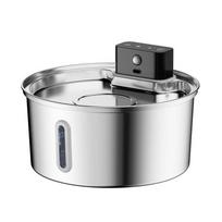 Wireless Cordless Induction Cat Water Fountain Food Grade Stainless Steel Auto Sensing Pet Water Dispenser 3.2L Large Capacity (as the picture,3.2L&Euro Charger)
