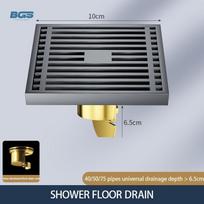 Stainless Steel Floor Drain Anti-odor Anti-clog Shower Drain Bathroom Kitchen Balcony Floor Drainage Brass