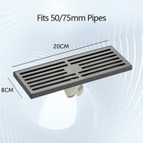 HLK New Modern Plating Rectangle Anti-Odor Stainless Steel Floor Drain Cover Dual-purpose Bathroom Kitchen Bathtub Use Easy (as the picture,Stainless Steel)