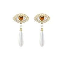 Lola Rose jade earrings Lover's Eye Series Retro Color Fantasy Human Eye Shape Romantic Ghost Horse #beckoncai#good luck Tiger's Eye Stone LR61302 sidabras