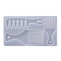 African Oil Hair Epoxy Comb Silicone Mold Hair Comb Resin Casting Mold Kit 1