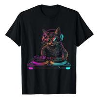Camiseta Cool Cat Dj Neon Glow XXL