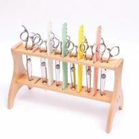 Barber Scissors Comb Clips Rack Salon Styling Tool  Premium Barbershop Wood Scissors Hairdressing Tool Display Stand