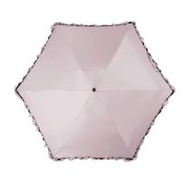 UV protection Folding Umbrella 6-Rib Rain Umbrella Portable Five Fold Lace Umbrella  Rainy Day rožinė