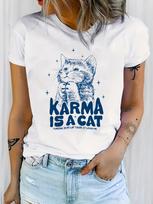 Karma is a Cat Purring in My Lap Cause It Loves Me T-shirt L