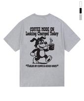 Graver [Unisex]Coffee Dog Short Sleeve T-Shirt_2Color White_Black Logo/S