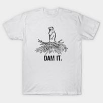 Asian Size Men Black Print T-shirt Dam It No-Cut Print Cotton Tshirt 3XL balta