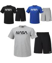 Nasa Unisex Cotton Round Neck Short Sleeve T-Shirt + Woven Spandex Shorts Set [3 Colors] 95