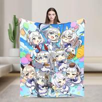 Haru Urara and Tokai Teio Blanket Umamusume Warm Soft Plush Throw Blanket For Bedroom Decorative Flannel Bedspread Bed Cover Size: 75*100cm, Weight: 230 GSM