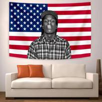 ASAP Rocky American Flag Tapestry Wall Hanging for Bedroom, Living Room, Dorm, Hip Hop Fan Aesthetic Home Decor 100X70CM