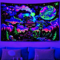 Alien Fantasy Tapestry Nebula Gradient High-Density Blackout Fabric Music Studio Sci-Fi Theme Bedroom Decor 100X70CM