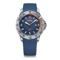 WENGER SEAFORCE Quartz Analog Stainless Steel Case Blue Blue Silicone 200m Water Gift Blue Men's Watch, (316L), Dial, Strap, Resistant, 3-Year