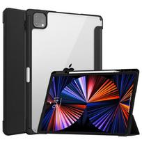 Trifold Simple Tablet Case with Pen Slot and Folio Stand Transparent Acrylic for iPad Pro 12.9 Inch 2021/2020/2018 iPad pro 12.9&Pu+PC&12.9 juoda