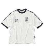 Travel Velour Line Tape Ringer Short Sleeve T-Shirt Off White Small
