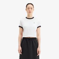 Fred Perry [Womens] Crop Ringer T-Shirt - Snow White Afpf2519163-129 Snow White/S