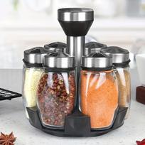 6pcs Swivel Base Spice Shakers | Spice Shaker Combo Set with Salt, Pepper And Sugar - Ideal for Kitchen Storage And Organization 6pcs
