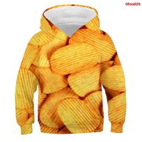 Popcorn Hoodies Kids Macaron Print Boys Girls Tracksuit Fries Candy Funny Clothes Fruit 3D Print Pullover Children Sweatshirts 100