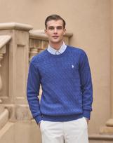 Us Polo Assn Cotton Long Sleeve Cable Round Knit_Blue Blue/100