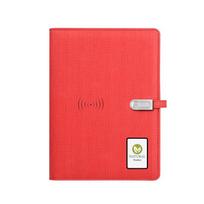Custom Diary Planner Powerbank A5 Fingerprint Lock Smart Notebook Loose-Leaf Replaceable Paper Leather Smart Notebook (Black,A5&LED Lamp) juoda