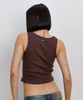 Too Much Tax Basic Sleeveless Top Brown Os