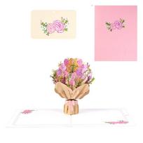 Paper 3D Pop Up Greeting Card Exquisite Happy Birthday Blessing Card  Anniversary Carnation