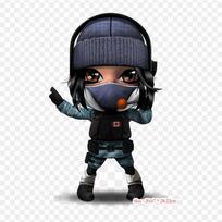 Rainbow Six Siege Frost Chibi Tom Clancy's Six Siege Geležies ant drabužių pleistrai Aplikacijos Lipdukai ant drabužių Karščiui jautrus pritaikytas pleistras black