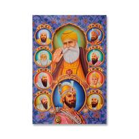Indijos menas Dešimt sikhų guru drobės tapyba sienomis meno guru Nanak plakatai spaudiniai sikhizmo sienų paveikslai, skirti svetainės dekoravimui 21cm×30cm NoFrame
