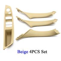 LHD juodas porankio lango pakėlimo jungiklio skydelio vidinis durų traukimo rankenos dangtelio komplektas, skirtas BMW 5 serijos F10 F11 F18 520 523 525 528 Beige 4pcs