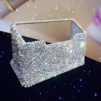 Crystal Pen Holder Business Card Holder Stapler Decor for Office Car Home Creative Ornaments Business card case