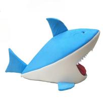 Shark Shape Pet Kennel  Cat Kennel  Dog Mattress  Soft and Comfortable Crystal Super Soft M 55* 30* 40cm gray