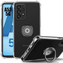 Case for Samsung Galaxy A53 5G - Shockproof - Ultra Slim - Transparent - Rotating Ring - Flexible skaidri