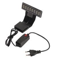 Žuvų akvariumo prisegamas šviestuvas Profesionalus Didelio Ryškumo Mini Itin Plonas LED Akvariumo Šviestuvas Juodas Korpusas Blue and White Light black