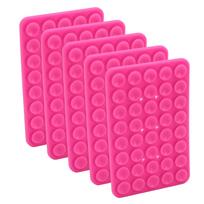 5Pcs Suction Phone Case Mount Hands Free Silicone Double Sided Adhesive Phone Holder Accessory Pink rožinė