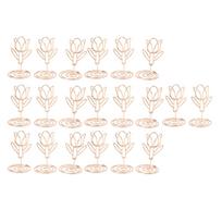 20pcs Place Card Holder Tulip Shape Exquisite Rose Gold Table Number Holders Table Card Holders
