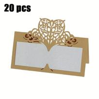 1 rinkinys 20 vnt. personalizuotų nėrinių vestuvių sėdimųjų vietų kortelių - Ideali priėmimo dekoracija ir vakarėlio dovanėlės 20pcs