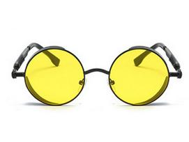 Versatile European-American Steampunk Metal Sunglasses with Spring Legs - Model 58028 In stock