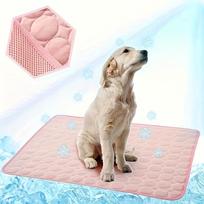 Cooling Pad for Dogs - Ice-Sliky Breathable Polyester Fabric, Lightweight & Easy to Clean Dog Cooling Mat 50*60cm rožinė