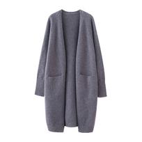 Lazy V formos iškirptė Oversize ilgas megztinis megztinis Striukė Naujas moteriškas megztinis Korėjos megztinis Striukė paltas viršutiniai drabužiai TOP One Size pilka