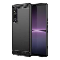 Sony Xperia 1 V XQDQ62 XQDQ72 dėklas Silikoninis buferis Šarvuotas minkštas silikonas TPU galinis dangtelis Matinis telefono dėklas Sony Xperia 1 V 1V Sony Xperia 1 V juoda