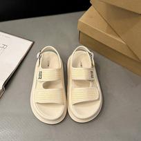 Sandals women's 2025 summer new high-end thick-soled Velcro casual versatile outer wear with skirt beach sandals 35 balta