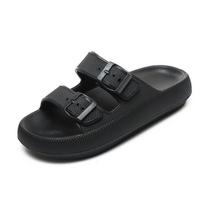Quality EVA high elastic rubber plastic soft platform activity double buckle women's slippers beach shoes spot 36 juoda