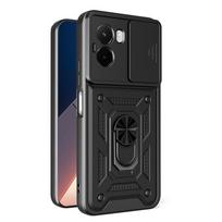 Dėklas POCO M7 4G Global 169mm Dėklas Šarvuotas Stumdomas Kameros Objektyvo Apsauginis Dangtelis POCO M7 Plus 5G Žiedas Laikiklis Atsparus Smūgiams Funda for POCO M7 4G juoda