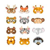 Forest Friend Kids Party Mask 12Pieces Set Cardboard Animal Face Mask for Dress Up Fun Halloween Cosplay Party Supplies 1