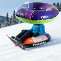 Inflatable Snow Tube Sled Outdoor Activities Cold Resistant Winter Sledding Toy with Handles 90cm žalia