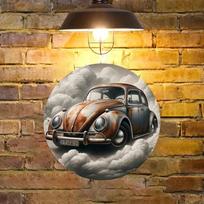 Vintažiniai Boružėlės Debesys Retro Automobilis Metalo Sienos Menas Miegamojo Parduotuvės Verandos Dekoras įvairiaspalvis