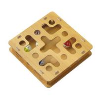 Cat Enrichment Maze Box Nail File Box with 4 Bell Balls Interactive Puzzle Toy Scratch Enrichment Box Improves Intelligence Reduces Boredom for Cats A