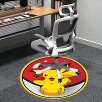 Pikachu, Pokémon kėdės kilimėlis Apvalus kilimas Biuro kilimas, Skalbiamas mašinoje, Neslystantis, Tinka svetainėms, Miegamiesiems 80cm