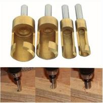 4Pcs/set Titanium Coated Shank Barrel Cork Drill Bit Plug Cutter Bored Hole Tenon Drills Saw Arbors Woodwork Tools auksinė
