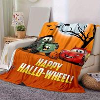 1pc,Disney Pixar Cars Happy HalloWheel! Halloween Towel Coverlet Blanket Perfect for Home Decor, Couch Throw, Outdoors, Travel 80cmx120cm